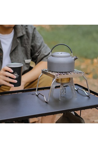 Padalink Kamp İçin Pratik Paslanmaz Çelik Alkollü Ocak Desteği - Hafif Ve Taşınabilir Pişirme Aparatı Gümüş