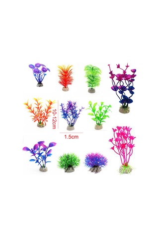 Xindoker "11 Çeşit Akvaryum Dekorasyonu - Gerçekçi Plastik Bitkiler Ve Yapay Süsler"