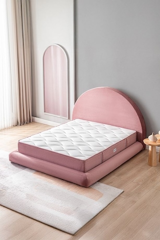 Good Night Legom Torba Yaylı Set Yatak Baza Başlık Tek Kişilik Yıkanabilir Ortopedik Pembe