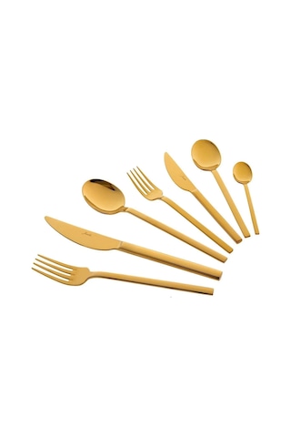 Jumbo 8100 Titanyum Gold 84 Parça 12 Kişilik Çatal Kaşık Bıçak Se