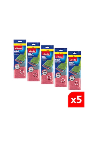 Vileda Power Inox Colors Çelik Bulaşık Sünger 5 x 3'lü