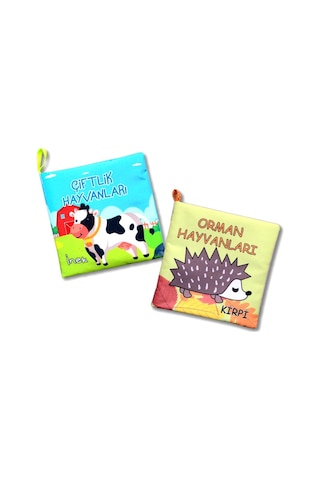 2 Kitap Tox Çiftlik Hayvanları ve Orman Hayvanlar Kumaş Sessiz Kitap