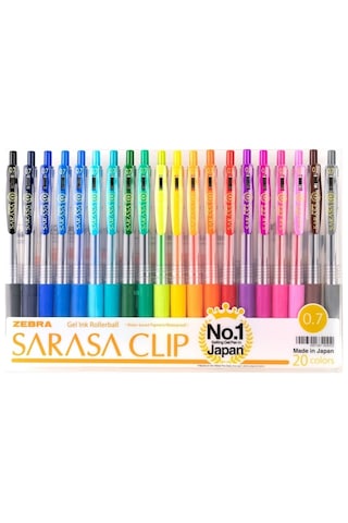 Zebra Sarasa Clip Jel Mürekkepli Roller. Basmalı. 0.7 MM. 20'li Se