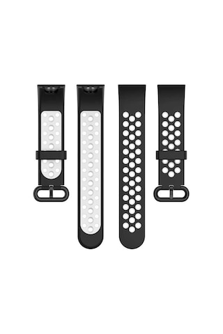 Ekılıf - Xiaomi Redmi Watch 2 Lite Uyumlu - Kordon Silikon Kordon Krd-02 - Kırmızı-beyaz