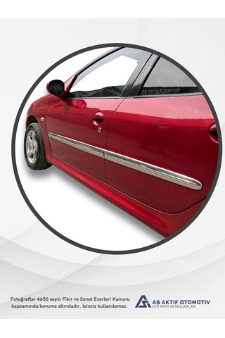Peugeot 206 Hb 5d/sd/sw/cc Yan Kapı Çıtası 4 Parça 1998-2012 Krom Paslanmaz Çelik