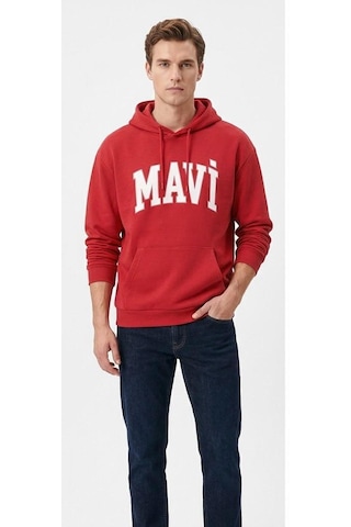 Mavi Erkek Sweatshirt Açık Kırmızı