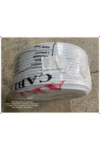4 X 0,75 Mm Cca 4 Kanal Beyaz Ttr Kablo