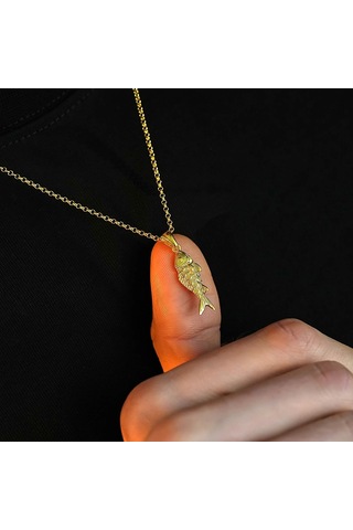 İpek Silver 925 Ayar Gümüş Balık Unısex Kolye Gümüş