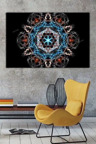 Yaşam Çiçeği Kutsal Geometri Sri Yantra Kanvas Tablo 50 x 70