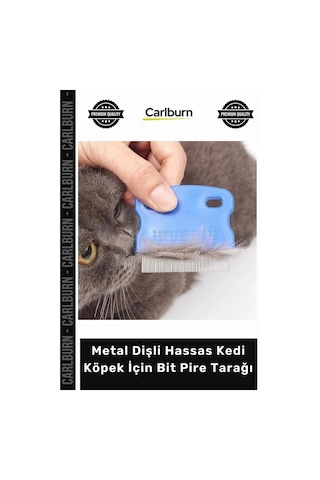 Petshop Profesyonel Ergonomik Kaymaz Saplı Metal Dişli Hassas Kedi Köpek İçin Bit Pire Tarağı