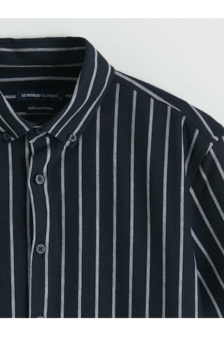 Lc Waikiki Lacivert Regular Fit Çizgili Oxford Erkek Gömlek