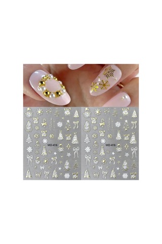 Kurabiye Adam Çam Ağacı Kar Tanesi Noel 3d Tasarım Yapışkan Sticker Tırnak Dövmesi Nail Art 98164775