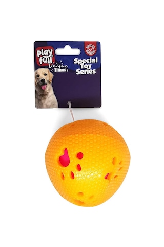 Playfull Öten Pati Desenli Plastik Top Köpek Oyuncağı 7.5 Cm
