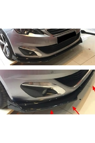 Peugeot 308 Gri Renkli Ön Lip 4 Prç P.siyah Abs 2009 - 2016
