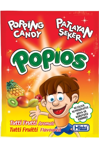 Hleks Patlayan Şeker Popios 40 Adet 4 Gr Tutti Frutti