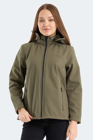 Slazenger Heat Control Kadın Çıkarılabilir Kapüşonlu Haki Mont & Kaban Haki