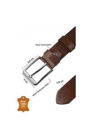 Deepsea Erkek Kahve Düz Sade Suni Deri Kemer Günlük & Spor Kemer 2602658 Kahve