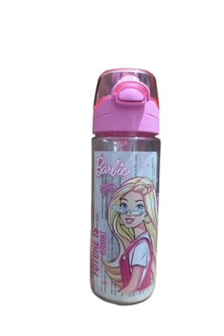 Wieggle 3409 Barbie Tritan 500 Ml Kilit Kapaklı Ve Pipetli Matara Lisanslı Üründür. Açık Pembe