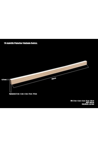 Boyanabilir Dekoratif Duvar Çıtası 4 Cm Genişliği 10'Lu Set
