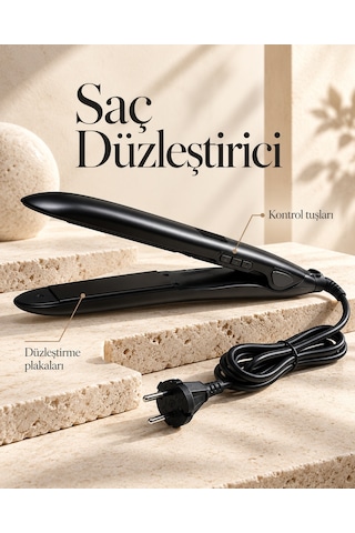 %100 Katı Seramik Plakalı Lcd Ekranlı Saç Düzleştirici -