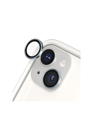 Apple Uyumlu iPhone 15 / 15 Plus Mercek Lens Kamera Koruyucu Mavi