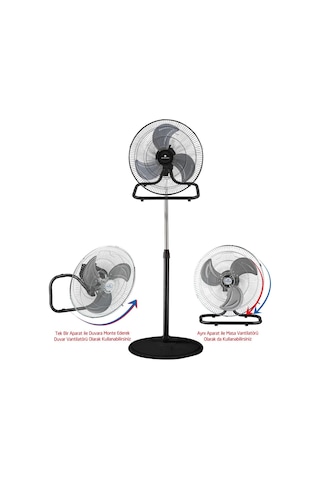 Rubenis RBS-25 Premium Pro 18" 46 Cm Sanayi Tipi Fonksiyonel Vantilatör