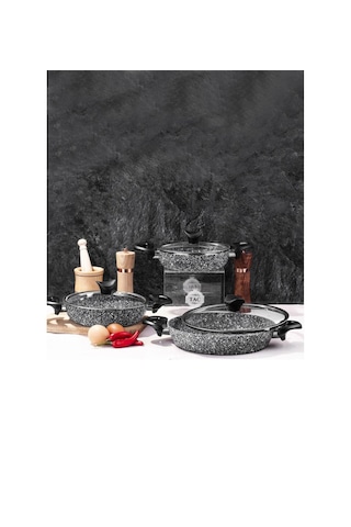 Taç Ultra Granit 3 Lü Omlet & Sahan Seti Gri TAÇ-3411