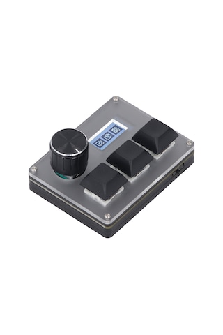 Wezone Kablolu Özel Klavye: 3 Tuş + Dönüştürücü, 0.96 İnç Lcd Renkli Ekran, Rgb Işık Efekti, Akrilik Malzeme, 3 Senaryo Modu