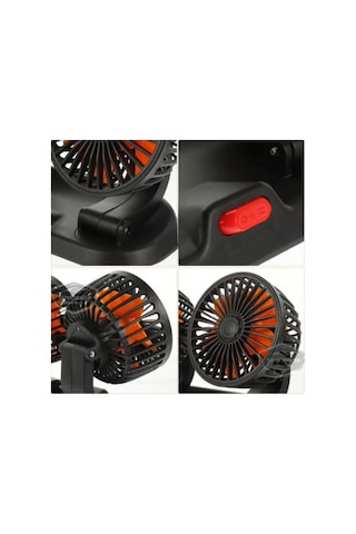 Çift Başlı Araç İçi Vantilatör 12v Çakmak Girişli Ayarlanabilir Oto Fan