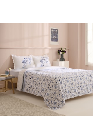 Kaşmir Home Belina %100 Pamuk Tek Kişilik Nevresim Takımı İndigo Mavi