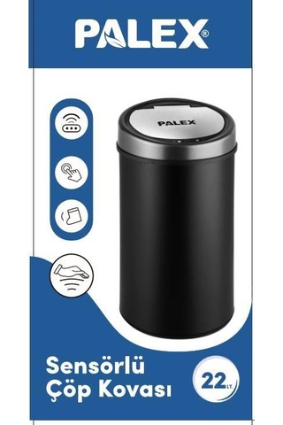 Geseus Palex Sensörlü Şarzlı Siyah Çöp Kovası 22 L Siyah