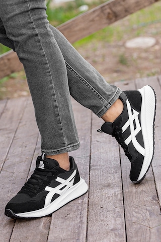Garantili D120 Günlük Ortopedik Erkek Sneaker Spor Ayakkabı Siyah-beyaz