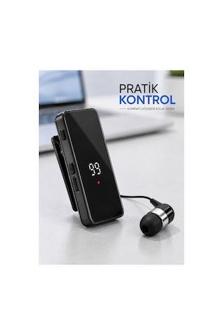 Tek Najma Klipsli Tek Kulaklıklı Kablosuz Bluetooth Kulaklık Dijital Ekranlı Taşınabilir Model Yeni Diğer