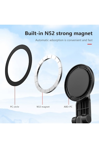 Neevoyu İphone 15/14/13/12 Serisi İçin Manyetik Telefon Tutucu - Abs+pc Malzeme, Soğuk Ayak Ve 1/4 Vida Deligi, Manyetik Halka Dahil