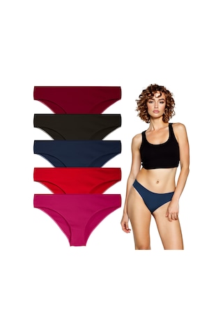 Yohannes Club Yohannesclub, Kadın, Pamuklu Hipster Basic Külot, Çok Renkli, 5'li Paket Çok Renkli