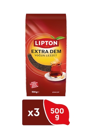Lipton Extra Dem Siyah Dökme Çay 3 x 500 G