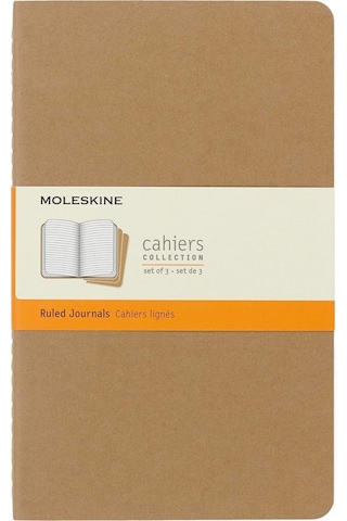 Moleskine Çizgili Cahier Not Defteri 3 Lü Set L Boy Kraft Kahve