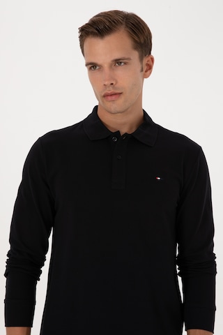 U.S. Polo Assn. Erkek Regular Fit Polo Yaka Siyah Basic Sweatshirt 50315941-VR046
