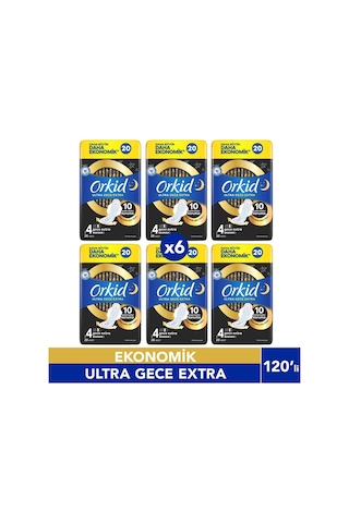 Ultra Gece Ekstra Hijyenik Ped 20 Adet 4 Boy 6 Adet