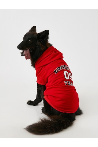 Koton Love Dog Kapüşonlu Sweatshirt Kırmızı 2wal10188ık Kırmızı