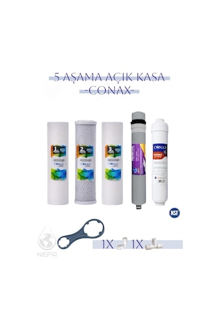 Conax Tüm Açık Kasa Su Arıtma Cihazlarına Uyumlu 5'Li Set 80 Gpd Membranlı