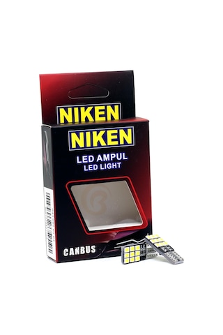 Niken 12V T10 Büyük Dipsiz Ampul 18 Led'Li 2’Li Set - Beyaz Işık