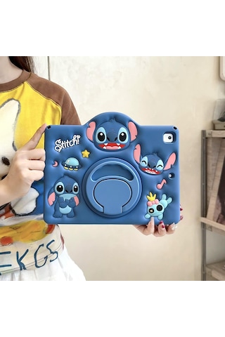 Honor Pad X7 8.7 İnç Uyumlu Stitch Standlı Çocuklara Özel Karakterli Kılıf Arka Kapak