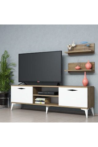 Ferniso Mobilya 160 cm Tv Ünitesi (Raflı) Hud-Beyaz