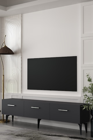 Cavello Tv Sehpası Tv Ünitesi Antrasit - Gümüş