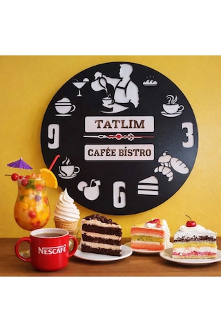Cafe Ve Tatlıcılar İçin Yeni Tasarım Modern Duvar Saati Şık Ve Kalite Bir Arada No:a118 Çok Renkli