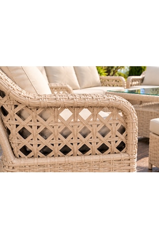 Rattan Bahçe Ve Balkon Takımı 3+3+1+1 2 Adet Puf Hediye