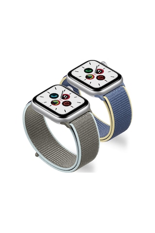 E2m Apple Uyumlu  Watch 42-44mm Krd-03 Hasır Kırmızı Kordo