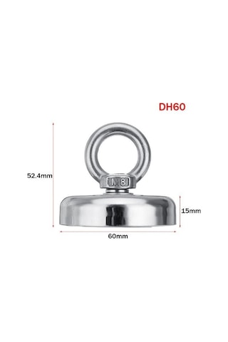 Magnet Fishing 60 Mm , Neodyum Pot Mıknatıs Seti, Halat Eldiven, Kancalı Mıknatıs Balıkçılığı
