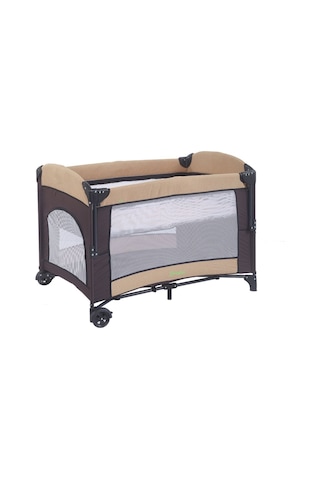 Mastic Anne Yanı Sallanır Cibinlikli Oyun Parkı Bebek Beşik 70x110 Cm Bej